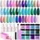 31 Pcs Dip Powder Nail Kit Starter 20 Colors Glitter Nude Green Mermaid Serie Dip Powders Liquid Set With Base Top Coat Activator French Nails Art Manicure Diy Salon Christmas Gift