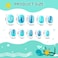 Janyun 96 Pcs Kids False Nail Press On Nails Kids Full Cover Short False Nails Children Nail Tips Lovely Gift For Kids Little Girls Nail Art Decoration (Blue Theme)