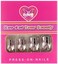 Echiq Pink Metallic Fake Nails Short Full Cover Mirror Salon False Nail Art Tips For Women Decoration