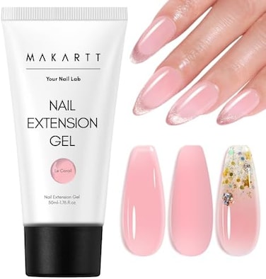 Makartt P-21 Poly Nail Builder Gel Hybrid Gel 50ml 1.76Oz Natural Pink Nail Extension Gel Nail Enhancement