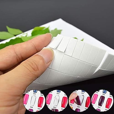 Noverlife 780Pcs Nail Art False Tips Double-Sided Sponge Glue Adhesive Tape, Pre-Cut Self-Adhesive Foam Strips Fixing Sticker For Nail Design Gel Polish Color Display Card Book