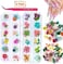 Kissbuty 2 Boxes Dried Flowers For Nail Art, 24 Colors Dry Flowers Mini Real Natural Flowers Nail Art Supplies 3D Applique Nail Decoration Sticker For Tips Manicure Decor (Gypsophila Flowers Leaves)