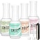 Azurebeauty 4+4Pc Dip Powder Liquid Set, 15ml/0.5Oz, With Base/Top Coat, Activator, Brush Saver, Nail File - No Lamp Needed