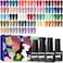 Jodsone 36 Pcs Gel Nail Polish Set-32 Colors Gel Polish Kit Base Coat Glossy Matte And Glitter Top Coat Nail Polish Set Green Blue Red Pink Collection Gifts For Women
