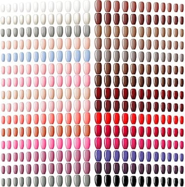 Maitys 720 Pieces 30 Sets Medium Square False Nails Artificial Fake Nails Ballerina Coffin Press On Nails Solid Color Glossy Fake Nails Full Cover False Nails Tips For Women Girls Diy (Cute Colors)