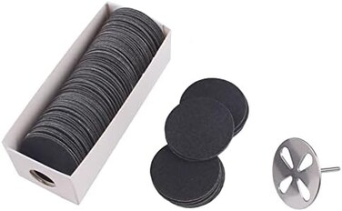 Mzcmsl 100Pcs Sandpaper Disc And 1Pcs Metal Drill Bit, 3/32 Shank Pedicure Sanding Disc Bit For Dead Skin Callus Electric Foot File #150 Grit (Medium,35Mm)