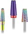 Depvko [2022 Upgraded] 3Pcs Nail Drill Bits Set, 5 In 1 Drill Bits For Nails 3/32 Inches, Tapered Barrel And Cone Shape Carbide Nail Drill Bits For Acrylic Or Gel Remover (Rainbow)