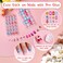 Acejoz 144 Pieces Kids Stick On Fake Nails For Girls, Little Girls Press On Nails Kids Acrylic Short Nail ReUSAble Full Cover Artificial Nails For Women Children Teenager Kids Nail Art Decoration