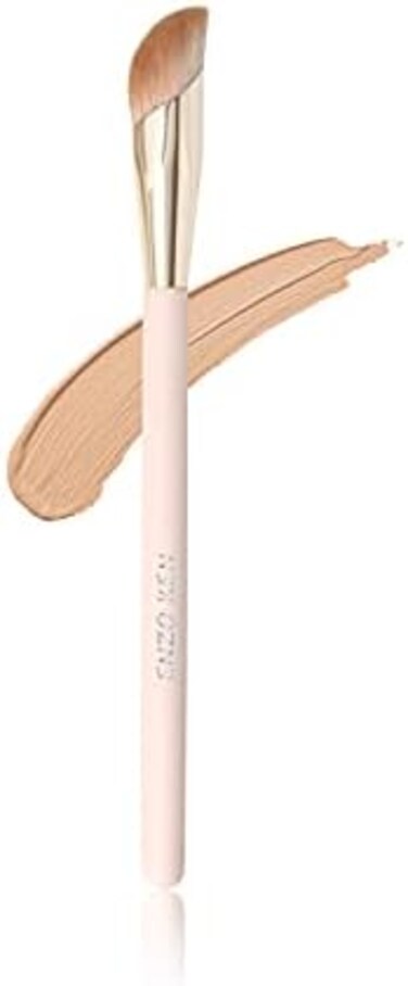 فرشاة خافي العيوب بزاوية تحت العين، فرش تحديد محيط الأنف الصغيرة للدوائر السوداء المنتفخة، والوجه، والعيون المنتفخة، والبشرة الناضجة، وطول الضوء الطبيعي، ومزج كريم بي بي السائل (11-M-Pink)