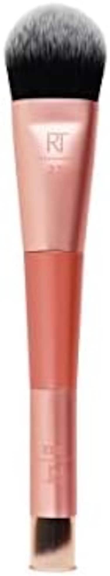Real Techniques Cover &amp; Conceal Dual Ended 2In1 Makeup Brush, For Flawless Foundation Coverage, Smooths And Conceals, Covers Blemishes And Imperfections, Blending And Buffing, Orange, 1 Count, Pink