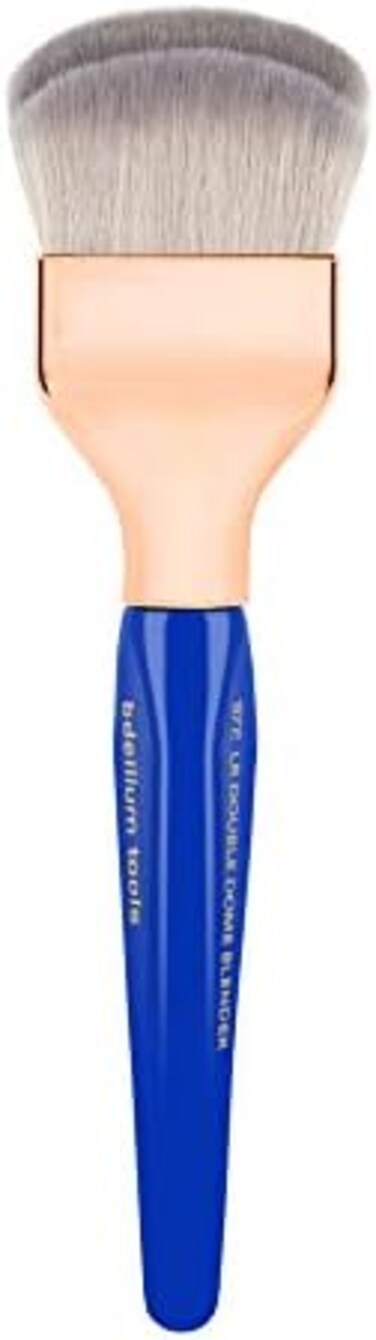 Professional Makeup Brush - Golden Triangle 972 Large Rounded Double Dome Blender - With All Vegan And Soft Synthetic Fibers, For Foundation Application &amp; Blending (Blue, 1Pc)