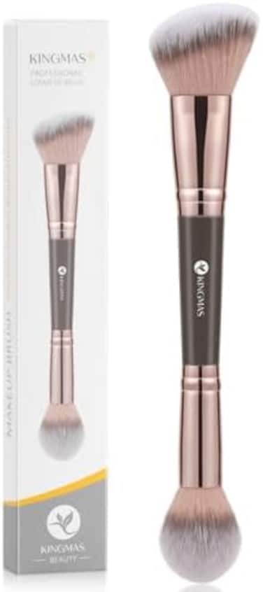 Kingmas Foundation Makeup Brush, Double Ended Makeup Brushes For Blending Liquid Powder, Concealer Cream Cosmetics, Blush Brush