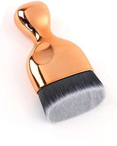 Angled Foundation Kabuki Brush High Density Face Body Kabuki Makeup Brush For Liquid Foundation Powder Cream Contour Buffing Stippling Blending (Gold)
