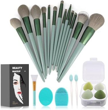 Makeup Brushes 22 Pcs Makeup Kit,Foundation Brush Eyeshadow Brush Make Up Brushes Set (Green, Regular)