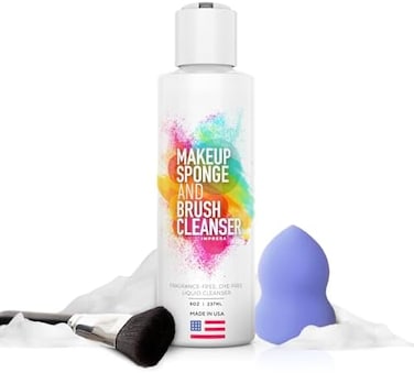 منظف ​​وبلسم تجميلي سعة 240 مل متوافق مع بيوتي بلندر واسفنجات وفرش المكياج - خالي من العطور والصبغات - صنع في الولايات المتحدة الأمريكية