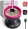 Alyfini Electric Makeup Brush Cleaner Machine - Portable Automatic USB Cosmetic Brush Cleaner Tools For All Size Beauty Makeup Brushes Set (Black)
