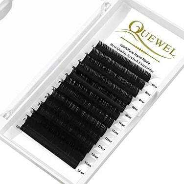 Quewel Eyelash Extension Supplies 0.03 C Curl Mix-8-14Mm Classic Individual Lash Extensions Optinal 0.03/0.05/0.07/0.10/0.15/0.20 C/D Single 8-25Mm Mix 8-14Mm 15-20Mm 20-25Mm (0.03 C Mix-8-14Mm)