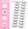 False Eyelashes Natural Look 10 Pairs 3D Fake Lashes Small Face Eyelashes 100% Handmade Lashes Wispies Short Soft ReUSAble Eye Lash Transparent Band Eyelash 1 Pack With Applicators By
