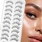 False Eyelashes Natural Look 10 Pairs 3D Fake Lashes Small Face Eyelashes 100% Handmade Lashes Wispies Short Soft ReUSAble Eye Lash Transparent Band Eyelash 1 Pack With Applicators By