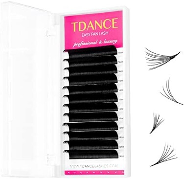 Eyelash Extension Supplies Rapid Blooming Volume Eyelash Extensions Thickness 0.07 C Curl 10Mm Easy Fan Volume Lashes Self Fanning Individual Eyelashes Extension (C-0.07,10Mm)
