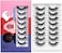 Dysilk Eyelashes Natural Look - 8 Pairs 5D Lashes 17Mm - Mink Eyelashes Fluffy Lashes Pack Cat Eye Soft ReUSAble