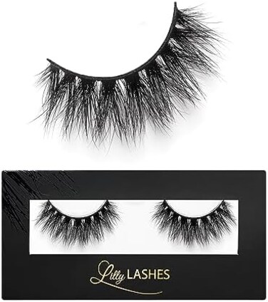 Lilly Lashes So Extra Mykonos 3D Mink Lashes، رموش المنك، رموش ليلي الأصلية للحصول على مظهر ناعم وطبيعي، رموش قابلة لإعادة الاستخدام تصل إلى 25X، رموش رقيق، رموش شريطية، غراء الرموش غير متضمن