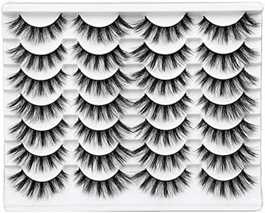 Newcally False Eyelashes Wispy Natural Cat Eye Lashes Faux Mink Lashes Fake Eyelashes Soft 3D Medium Length Light Volume 14 Pairs Pack