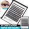 10Rows Mixed 10-12-14-16Mm Individual False Eyelashes Thickness 0.1Mm D Curl Wide Stem Dramatic Black Makeup Cluster Eyelashes Natural Volume Eye Lashes Extensions (10-12-14-16Mm Mixed)