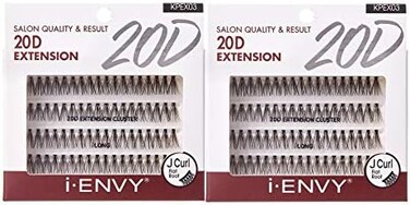 20D Extension Cluster Individual Lashes (Long, 2 Pack) Flat Root Seamless Application Perfect For Diy Lash Extension