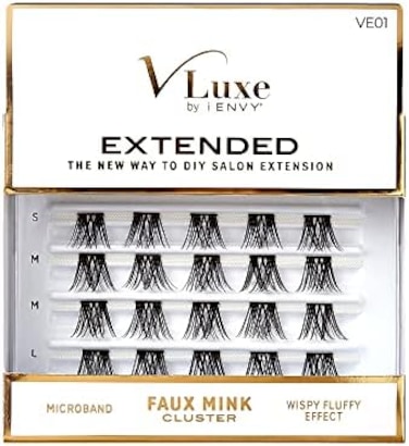Vluxe Extended Collection: Diy Eyelash Extension Demi Extended - Featherlight Synthetic Reusable Artificial Eyelashes Multipack Lash Clusters