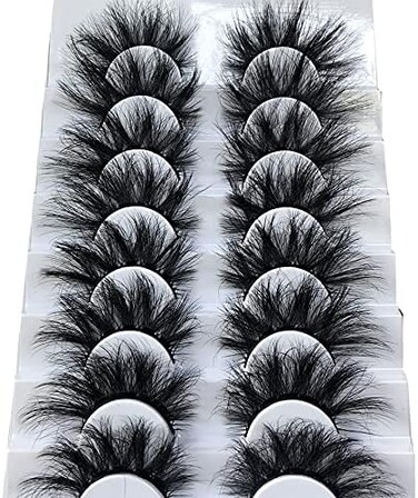 رموش صناعية من Gmagictobo رموش منفوشة رموش صناعية ثلاثية الأبعاد من المنك، رموش كثيفة طويلة وناعمة وشريط دراماتيكي، حزمة من 8 أزواج