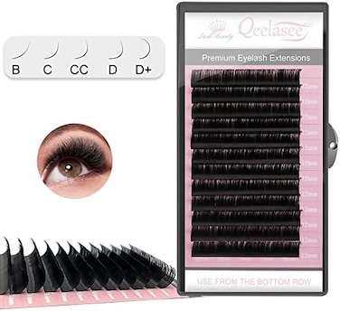 Qeelasee Individual Mink Eyelashes Eyelash Extension 0.07 C Curl 15Mm Korean Silk Lash Extensions Supplies Fake Eyelashes