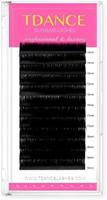 Tdance (Cc-0.18, Mixed 14-19Mm) - Premium Cc Curl 0.18Mm Thickness Semi Permanent Individual Eyelash Extensions Silk Volume Lashes Professional Salon Use Mixed 14-19Mm Length In One Tray (Cc-0.18,1...
