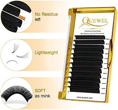 Quewel Volume Eyelash Extensions 0.05 C Curl 8-15Mm Mix Volume Lashes 2D-20D Easy Fan Lash Self Fanning 0.03/0.05/0.07/0.10/0.12 C/D Single 8-25Mm Mix 8-15 9-16 15-20 20-25 &Iuml;&frac14;&Euml;&dagger;0.05 C Mix-8-15Mm&iuml;&frac14;&Acirc;&euro;&deg;
