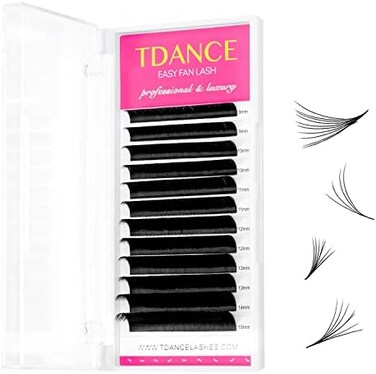 Tdance Eyelash Extension Supplies Rapid Blooming Volume Eyelash Extensions Thickness 0.07 C Curl Mix 8-15Mm Easy Fan Volume Lashes Self Fanning Individual Eyelashes Extension (C-0.07,8-15Mm)