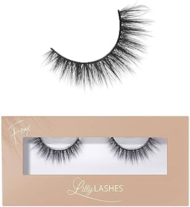 Lilly Lashes Everyday Bare It All Natural Lashes, Faux Mink Natural Eyelashes, False Eyelashes Everyday Use, Cat Eye Lashes, Individual Lashes ReUSAble Up To 20X, No Lash Glue Included (13Mm)