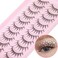 Geeneiya Manga Lashes Natural Look Individual Lash Clusters Anime False Eyelashes Wispy Spiky Kawaii Korean Makeup Clear Band 3D Short Faux Mink Manhua Eyelashes - 02A