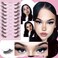 Fanxiton Half Lashes Natural Look Wispy 10 Pairs Cat Eye Lashes 3D False Eyelashes Full Soft 15 Mm Short Faux Mink Lashes Sets Pack