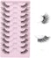 Fanxiton Half Lashes Natural Look Wispy 10 Pairs Cat Eye Lashes 3D False Eyelashes Full Soft 15 Mm Short Faux Mink Lashes Sets Pack