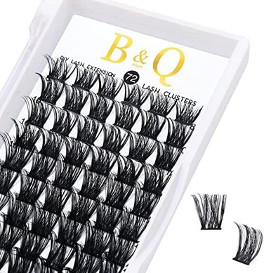 B&Qaugen Lash Clusters B05 D Curl 8-16 مم وصلات رموش يمكنك صنعها بنفسك 72 مجموعة رموش فردية منفوشة يمكنك صنعها بنفسك في المنزل (B05,8-16Mix)