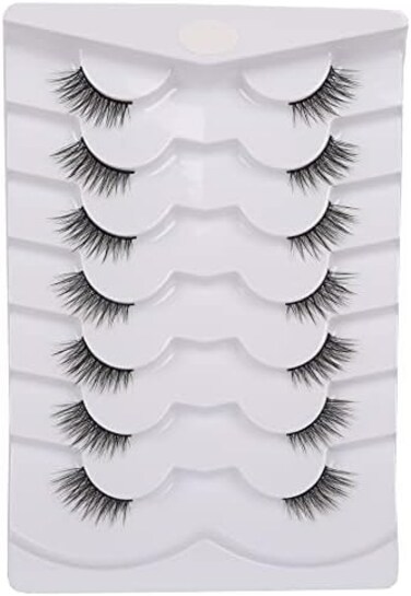 Gmagictobo False Eyelashes Natural Half Lashes Wispy Lashes Pack Short 3D Faux Mink Lashes Soft Fake Eye Lashes 7 Pairs Multipack