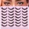 Newcally Eyelashes Natural Strip Cat Eye Lashes False Wispy Clear Lash Band 3D Fake Eyelashes Fluffy Volume Short Faux Mink Eyelashes 14 Pairs