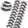 Veleasha Lashes Russian Strip Lashes Eyelashes With Clear Band Looks Like Eyelash Extensions D Curl Lash Strips 10 Pairs Pack (Dt01)