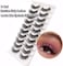 Veleasha Russian Strip Lashes With Clear Band Looks Like Eyelash Extensions D Curl Lash Strips 10 Pairs Pack (Dt02)
