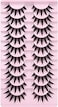 Fanxiton False Eyelashes 10 Pairs Manga Lashes Japanese Style Anime Thick Cosplay Lashes Natural Look 16Mm Spiky 8D Wispy Faux Mink Lashes Full Strip Doll Lashes
