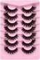 Jimire D Curl Faux Mink Lashes Fluffy Cat Eye 20Mm Long Dramatic Mink Lashes Bulk Wispy Full Volume False Eyelashes 7 Pairs Pack Look Like Extensions