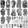 Yazhiji 36 Sheets Temporary Tattoos Stickers, 12 Sheets Fake Body Arm Chest Shoulder Tattoos For Men Or Women With 24 Sheets Tiny Black Tattoos