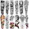 Yazhiji Extra Large Temporary Tattoos 8 Sheets Full Arm Fake Tattoos And 8 Sheets Half Arm Tattoo Stickers For Men And Women (22.83"X7.1")