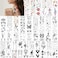 Yazhiji 60 Sheets Tiny Waterproof Temporary Tattoos, Moon Stars Constellations Music Compass Anchor Words Lines Flowers For Kids Adults Men And Women