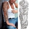 11 Sheets Nezar Maori Temporary Tattoo Sleeve For Men Adults Tiki Turtle Manta Waterproof Fake Tattoo Sleeves For Women Black Dragon Totem Tribal Military Long Full Sleeve Tattoos Temporary Stickers